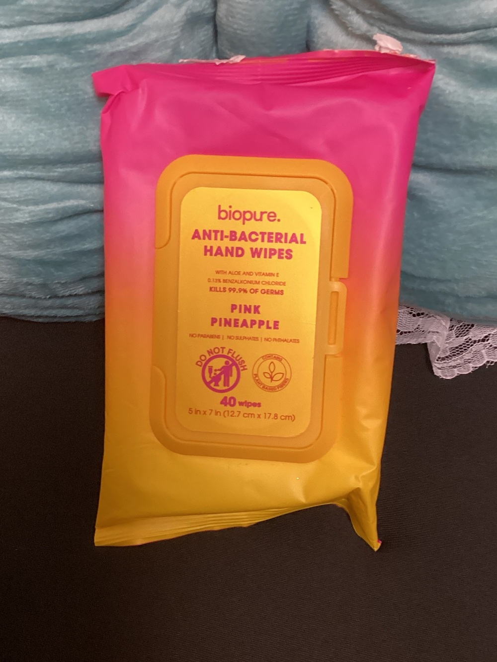 Pink Pineapple Anti-Bacterial Hand Wipes - Pink & Yellow